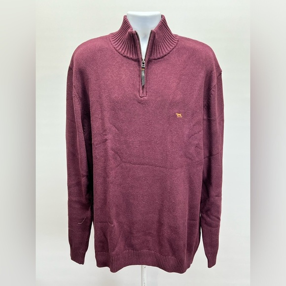 RODD & GUNN Men’s Deep cranberry 1/4 zip pullover sweater size 3XL. - Picture 2 of 14